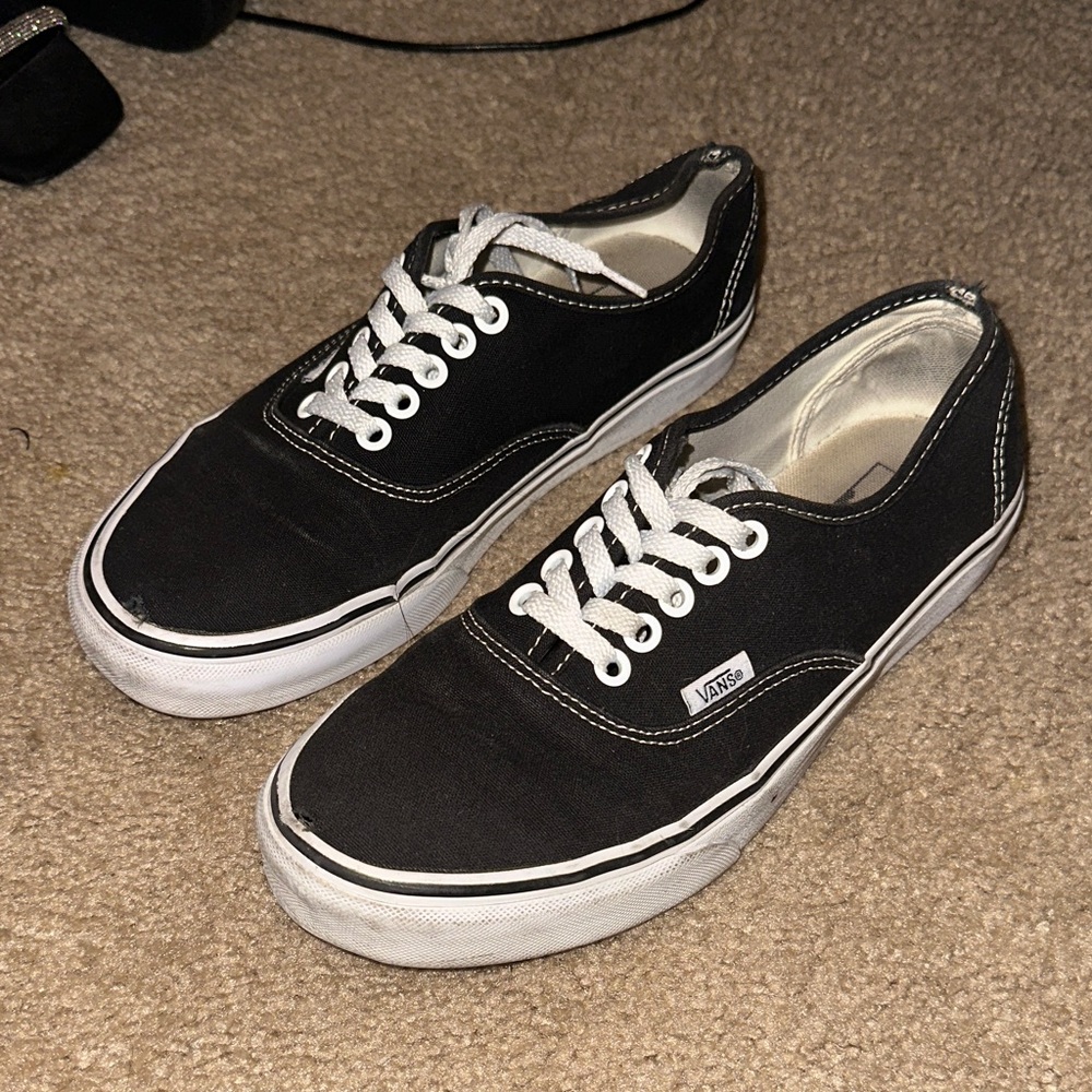 Vans Black and White Canvas Sneakers